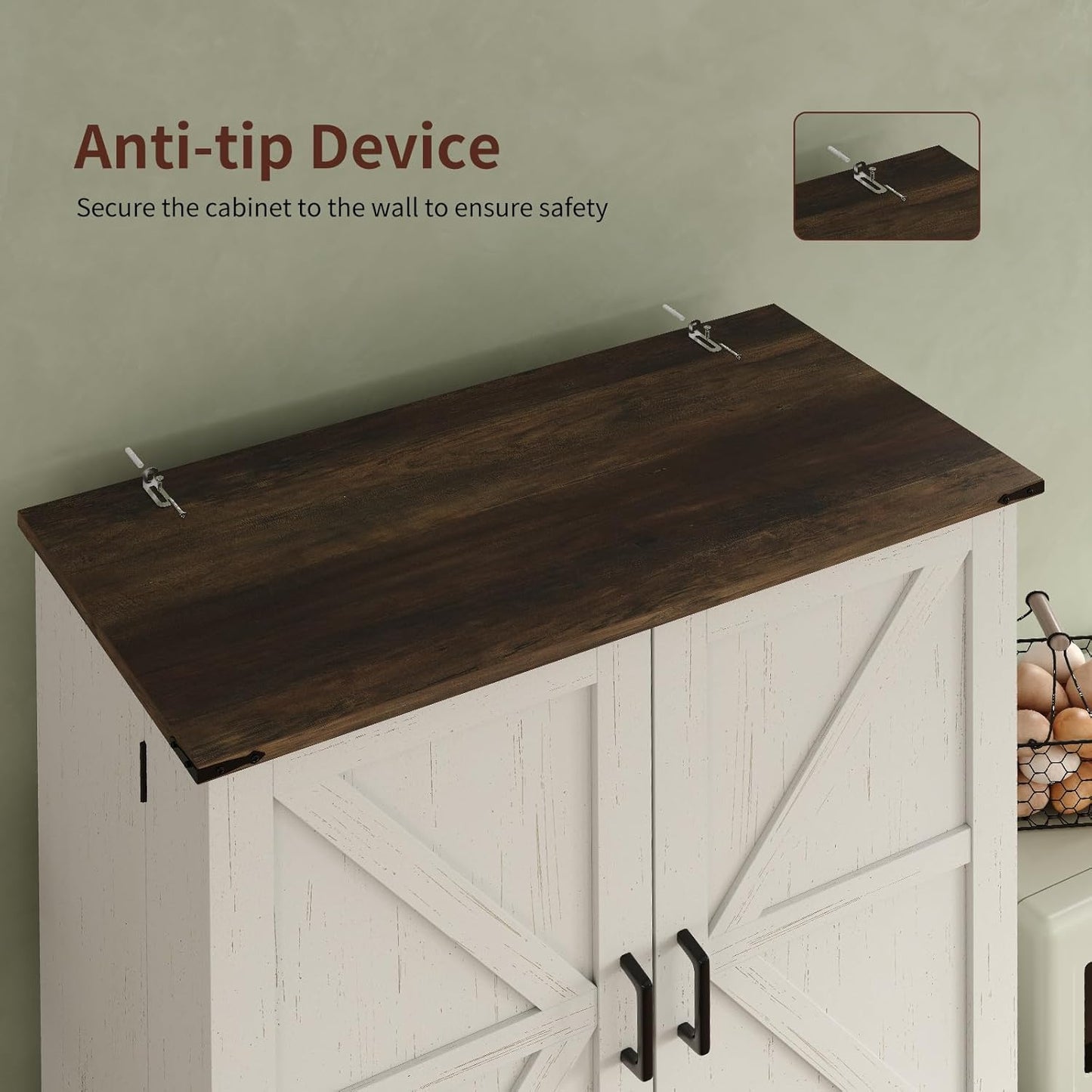 72'' Kitchen Storage Pantry Cabinet, Tall Storage Cabinet with 8 Door Shelves, 2 Cabinets and 1 Drawer, Freestanding Cupboard for Kitchen, Dining Room, Bathroom, Laundry, Off White