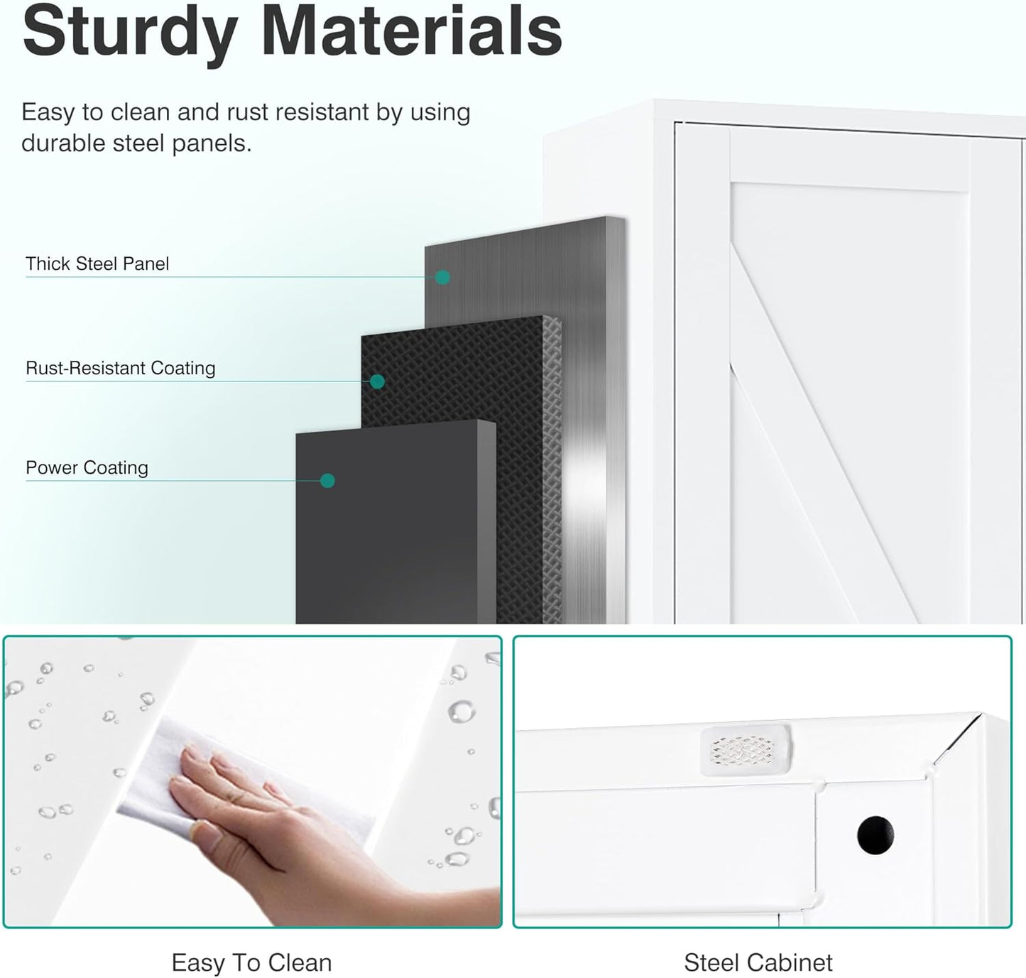 SISESOL Metal Storage Cabinet with 2 Doors and 5 Shelves,61 inch White Pantry Storage Cabinet,Large Farmhouse Pantry Cupboard for Home,Kitchen,Dining/Living Room