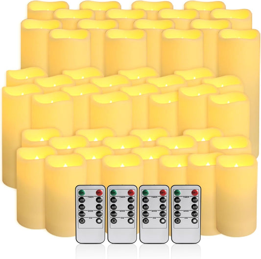 48-Pack LED Flameless Candles with Remote Control - Perfect for Home, Parties, and Special Occasions - Create a Magical Ambiance Effortlessly(Three Sizes)