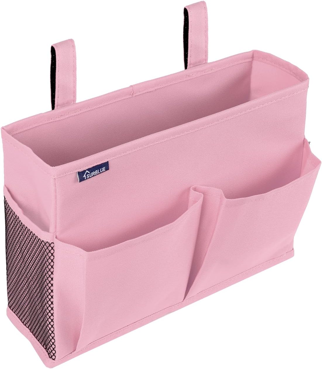 Surblue Caddy Hanging Organizer Bedside Storage Bag for Bunk and Hospital Beds, Pink, Small
