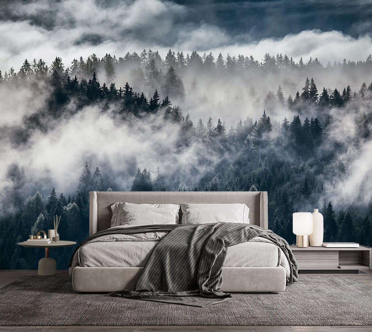 -Misty Forest Bedroom Wallpaper XT20 M 140" x 91"
