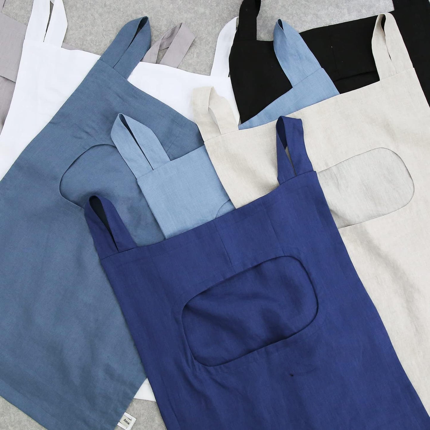 Amazhiyu 100% Linen Door Hanging Laundry Hamper Bag, 19x27 Inches (Black)