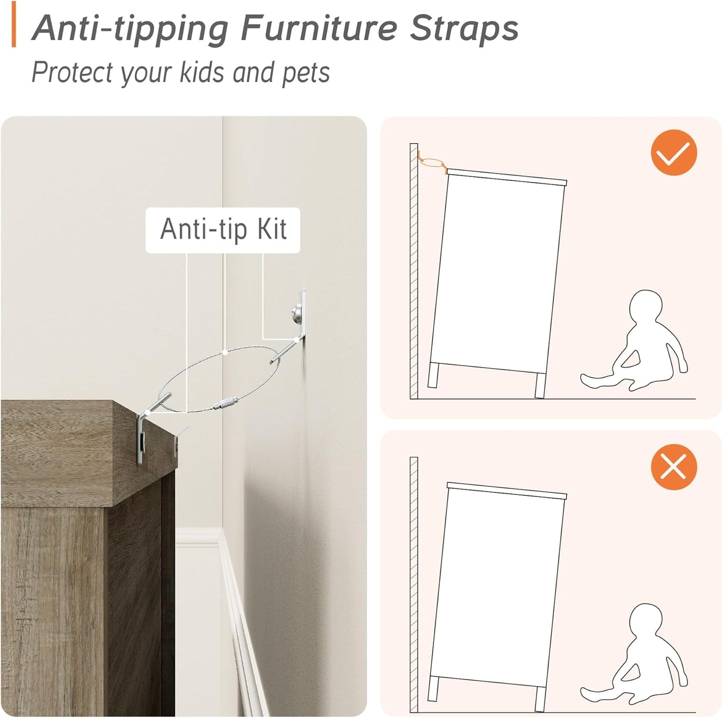 WAMPAT Baby Dresser for Bedroom with 3 Drawers, Kids Dressers with Wide Chest of Drawers, Modern Wooden Closet Storage Organizer, Small Dressers for Living Room, Nursery, Hallway, Rustic Oak