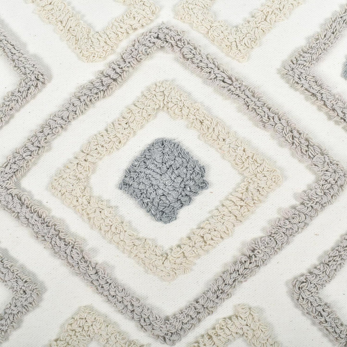 Boho Pillow Covers 20X20 Inch Boho Tufted Throw Pillow Covers Decorative Tassels Cushion Cover Farmhouse Pillow Case for Couch Sofa Bed Living Room Bedroom, Grey Netural