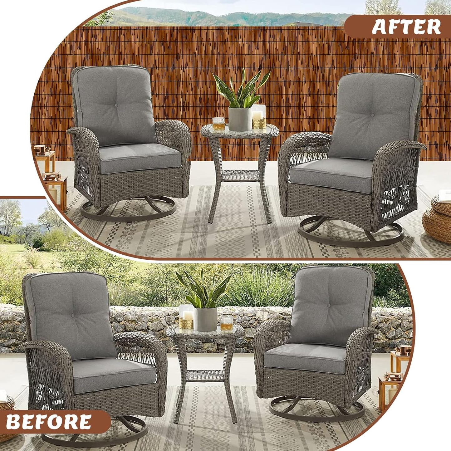 1 Pack Natural Reed Fence,4FT X 16.4FT Bamboo Fencing Privacy Reed Screening for Outdoor, Gallery, Restaurant, Hotel, Patio (Brown)