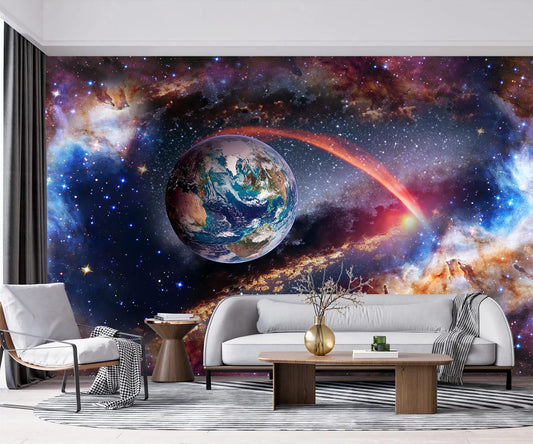 -Colorful Star Bright Star Bedroom Living Room Wallpaper XT13 S 100" x 65"