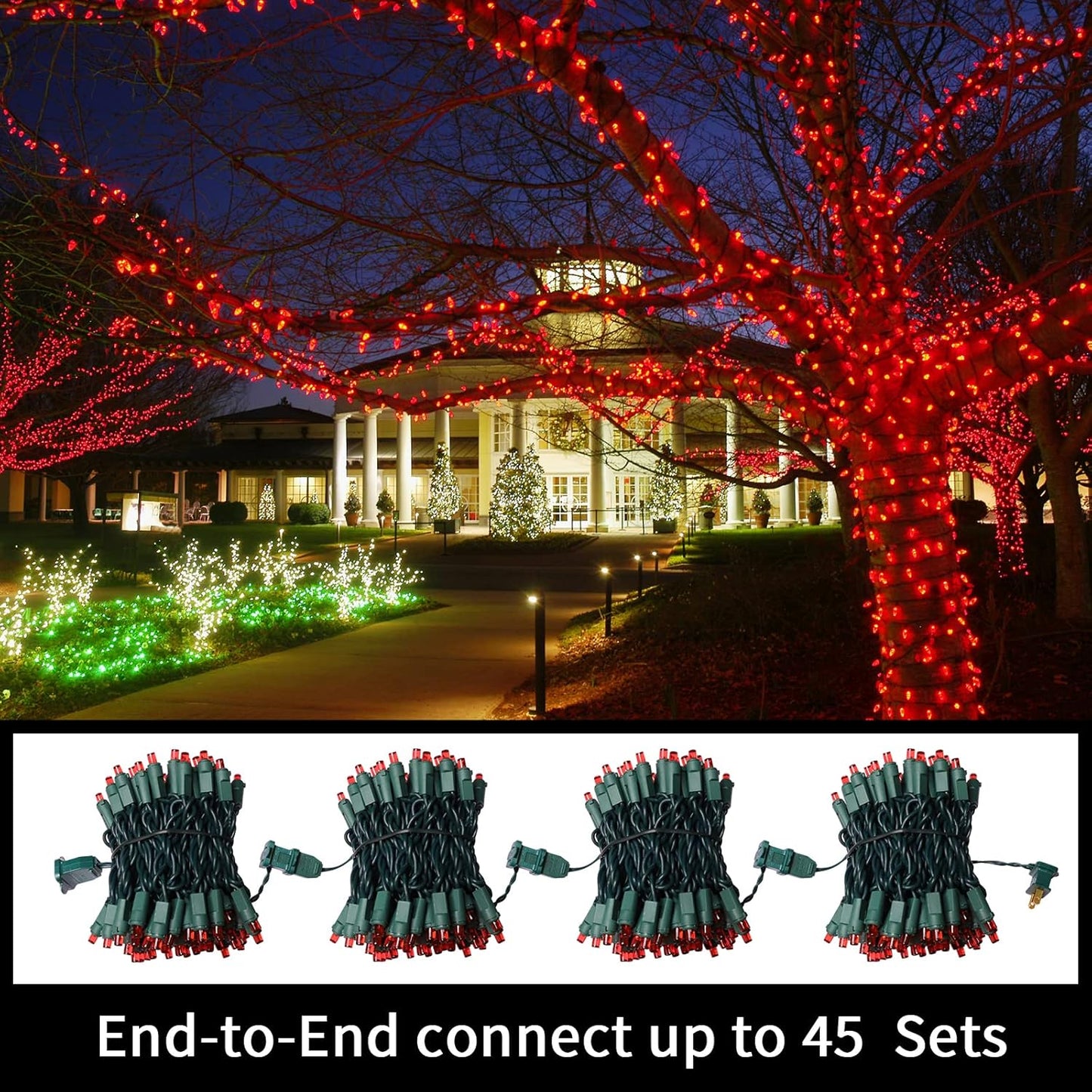 100 Count Red -String Lights - 21.6FT LED Christmas Lights, Mini led Lights for Indoor Outdoor Home Holiday Party Wedding Independence Day Decoration